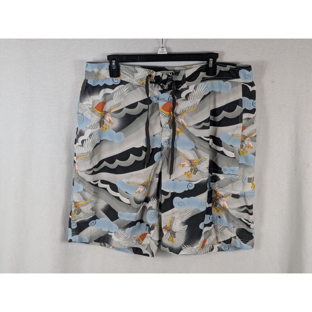Y2K Harley Davidson Eagle Board Shorts Men's Size XL